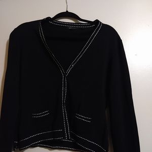 Black Cardigan with Embroidery